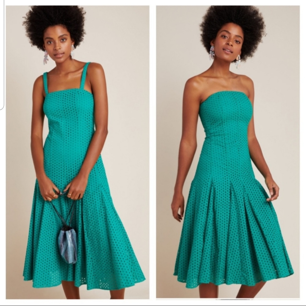 Anthropologie Lelia Eyelet Midi Dress 2P/4 - Picture 1 of 11
